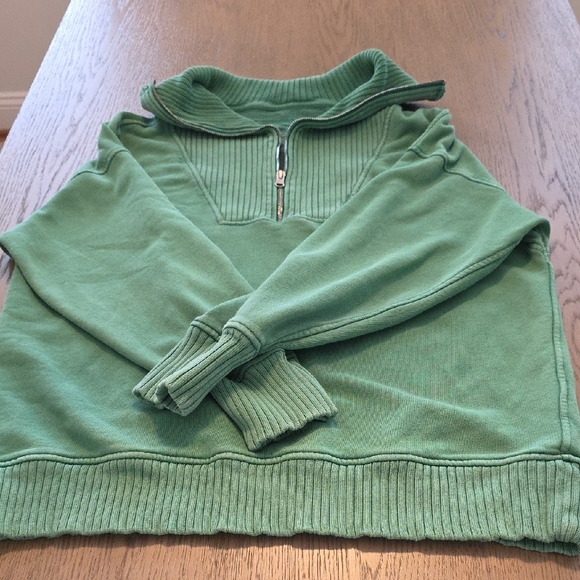aerie Tops - Aerie Green Half Zip Sweatshirt